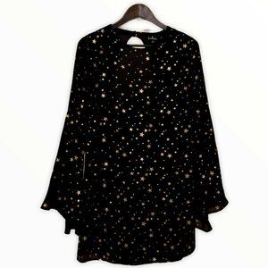 Lulu's Women's Long Sleeve Blouse Top Mini Dress